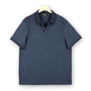 Michael Kors Mens Polo Shirt XL Navy Blue Banded Short Sleeve Super Soft XLarge